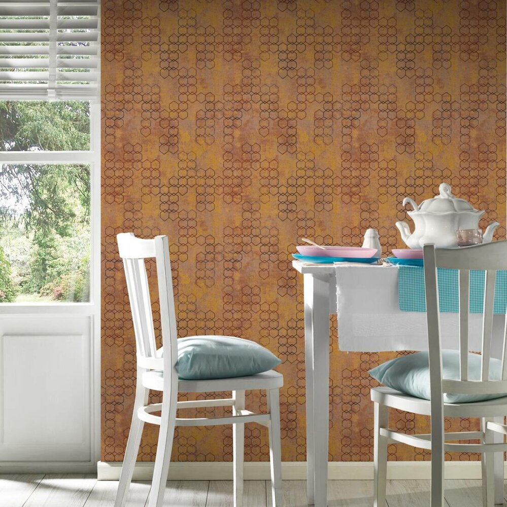 AS Creation New Walls 37424-3 | 374243 - Oranje / Goud