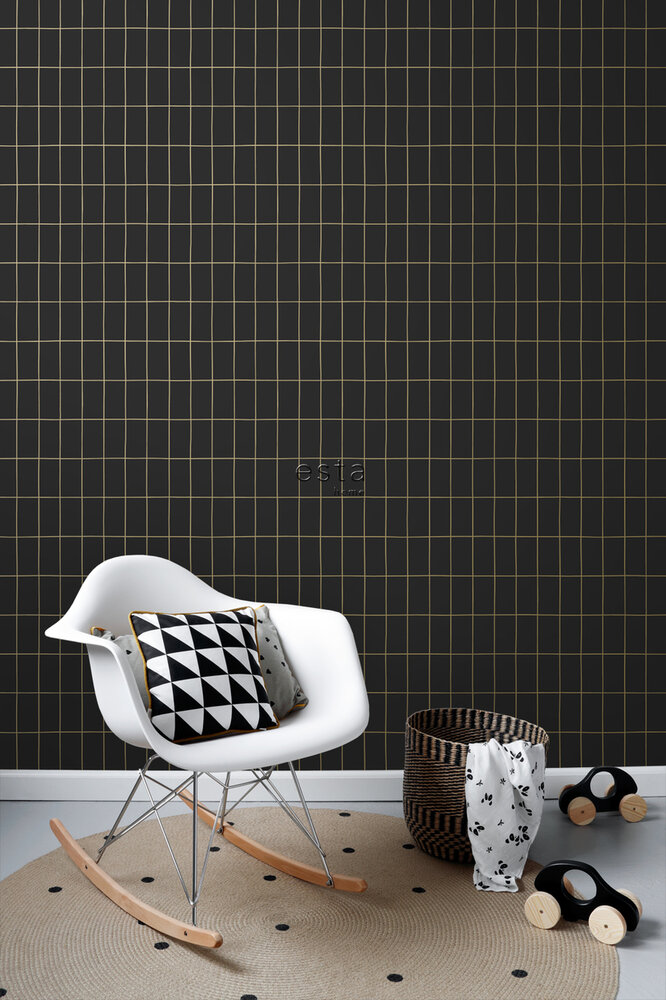 Esta Home Black &amp; White 139132 (incl. Gratis Lijm*) - Zwart - Goud