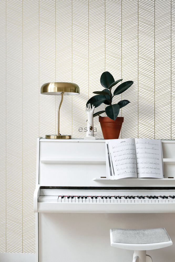 Esta Home Black &amp; White 139135 (With a splash of gold) (*Gratis Lijm Actie) - Wit - Goud