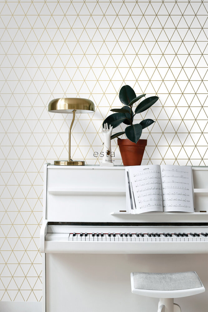 Esta Home Black &amp; White 139147 (incl. Gratis Lijm*) - Wit - Goud