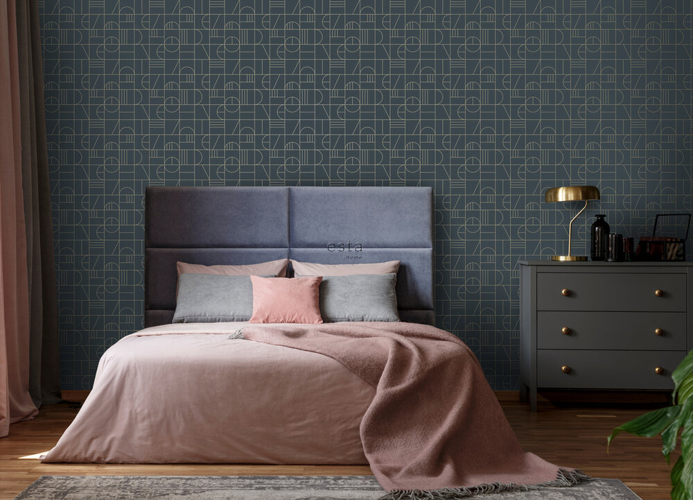 Esta Art Deco 139210 (incl. Gratis Lijm*) - Donkerblauw