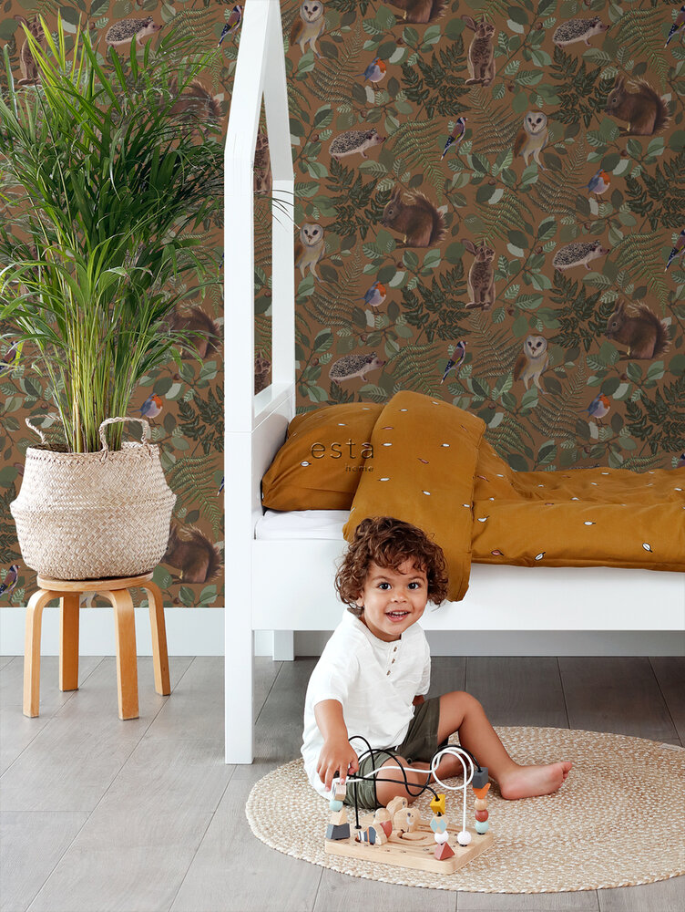Esta Home Forest Friends Oranje Bruin 139251 (*Gratis Lijm Actie) - Oranje - Bruin