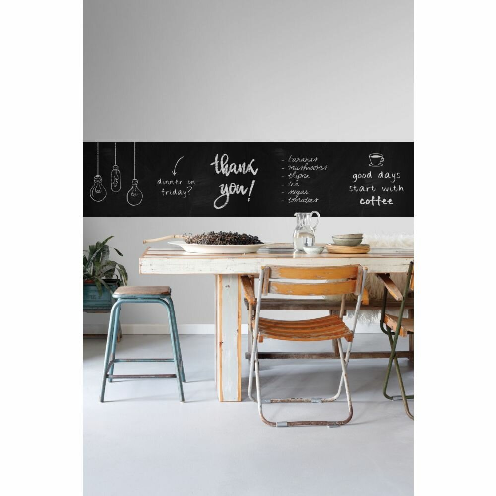 Esta Home Krijtbord Behang Zwart 155004 (incl. Gratis Lijm*) - Zwart