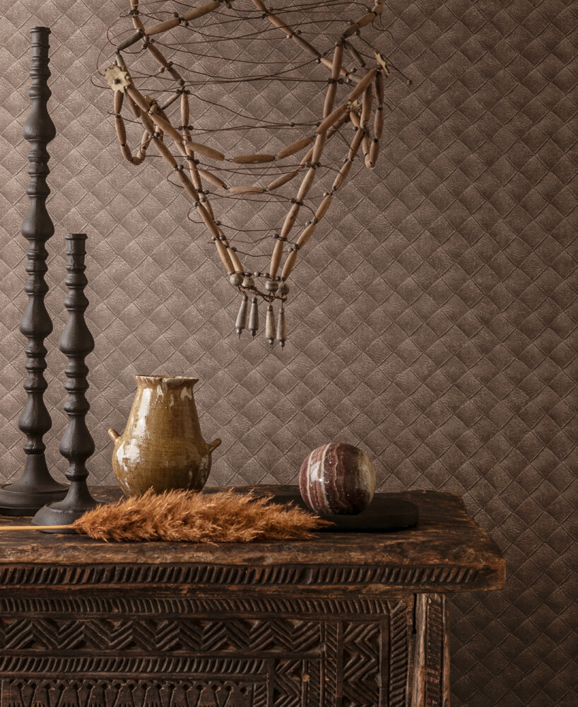 HookedOnWalls TAHITI LEATHER PATCHWORK TA25072 (incl. Gratis Lijm*)