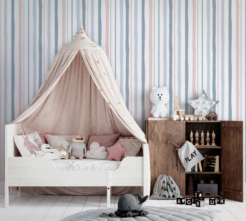 Noordwand Kids Walls Little Adventures 45833 Blauw - Roze