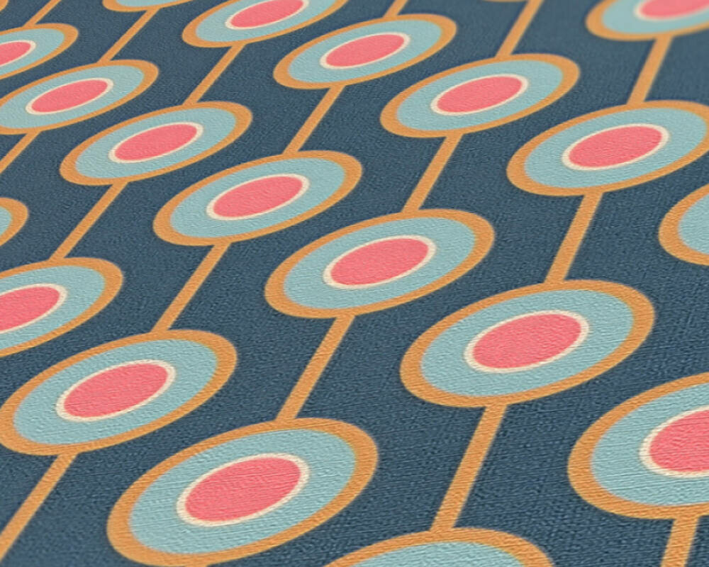 AS Creation Retro Chic - 39537-1 / 395371 Blauw - Oranje