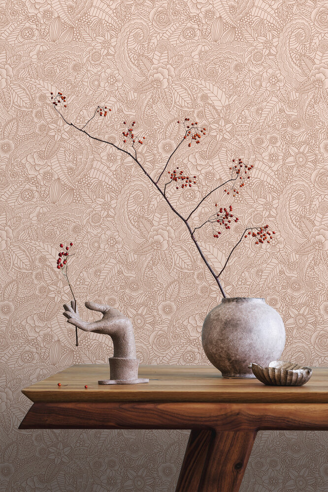Esta Home Bloemen 139548 (incl. Gratis Lijm*) Terracotta Roze