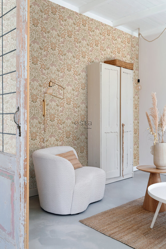 Esta Home Bloemen 139566 (incl. Gratis Lijm*) Beige