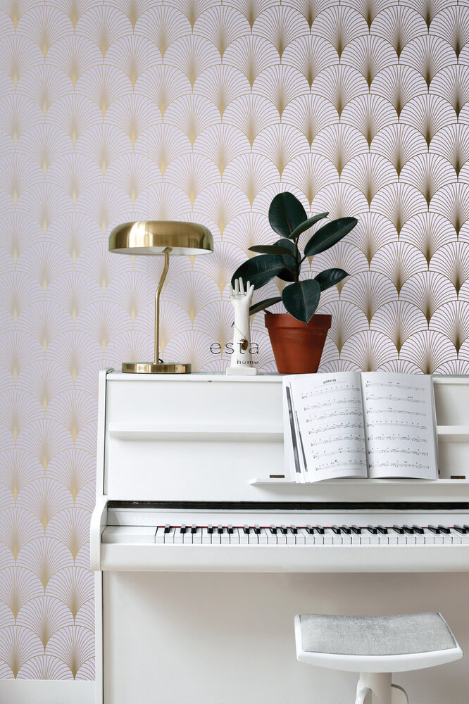 Esta Home Art Deco 139576 (incl. Gratis Lijm*) Paars Goud