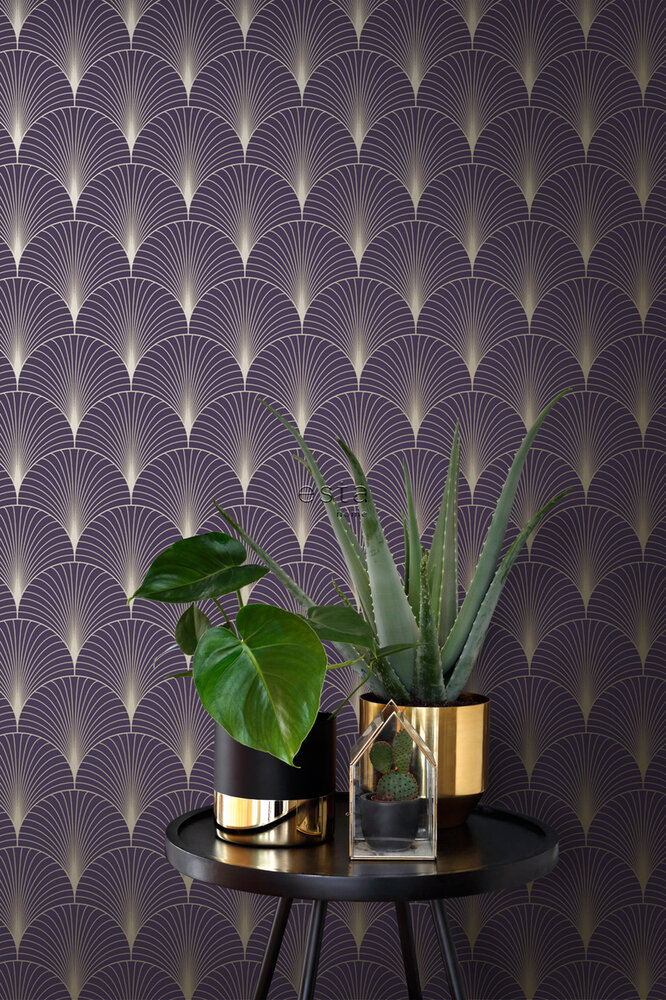 Esta Home Art Deco 139577 (incl. Gratis Lijm*) Paars Goud