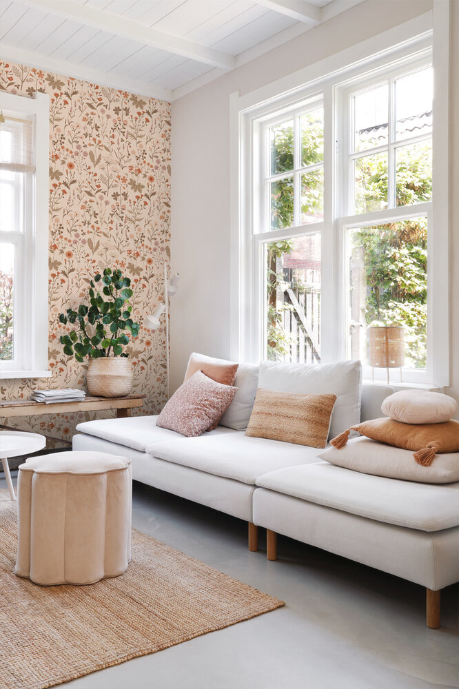 Esta Home Bloemen 139597 (incl. Gratis Lijm*) Terracotta