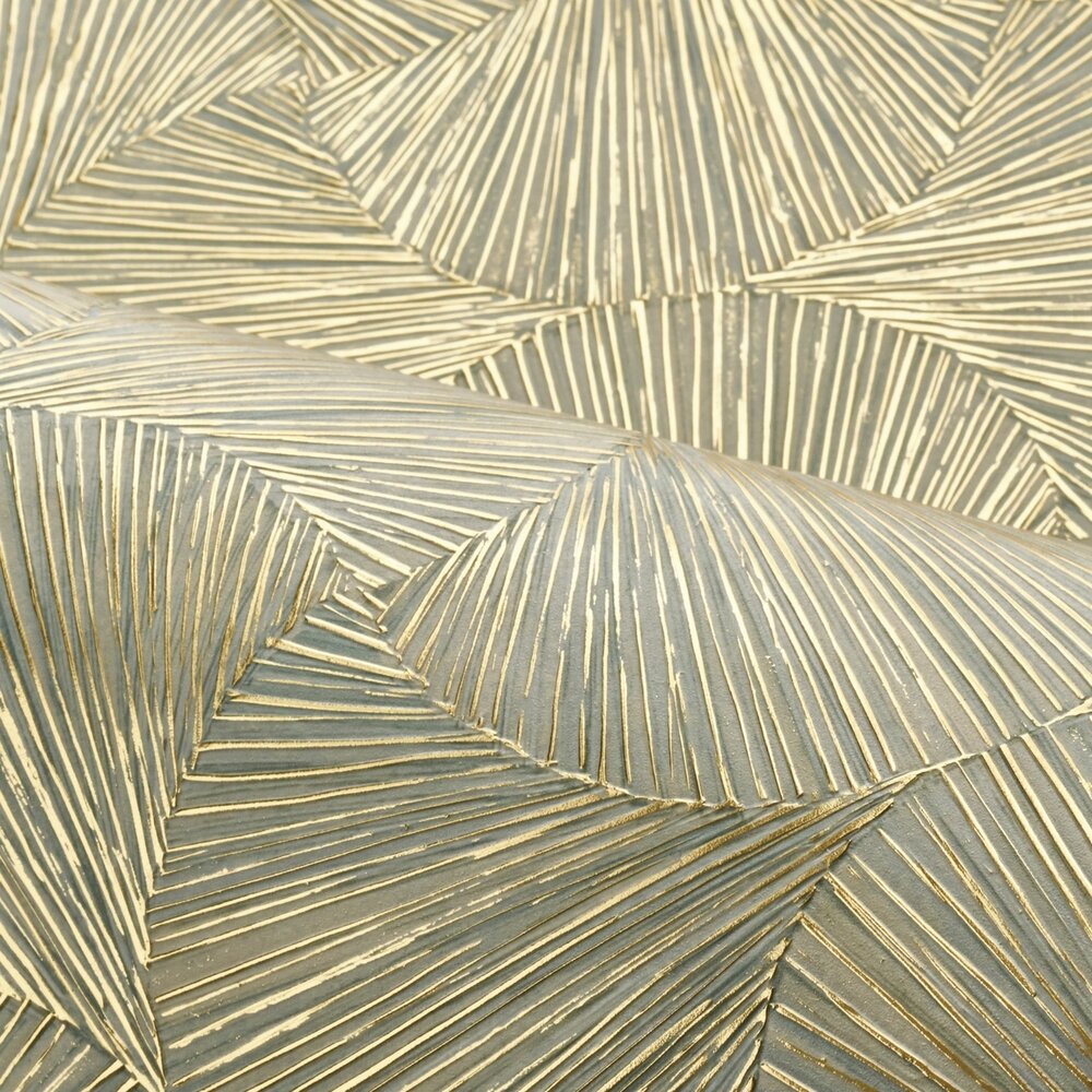 Casamance Nature Précieuse - Textures (incl. Gratis Lijm**) 76522650 - Groen / Metallic Goud