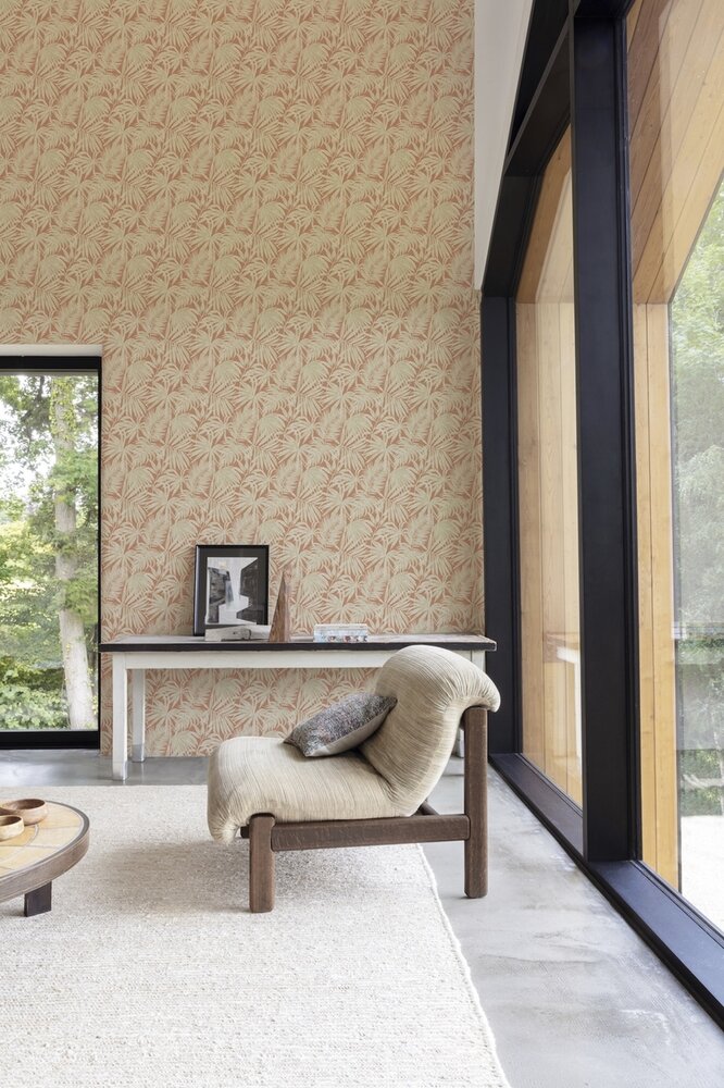 HookedOnWalls BLOMKVIST NORAH 29165 Terracotta / Cr&egrave;me (incl. Gratis Lijm*)