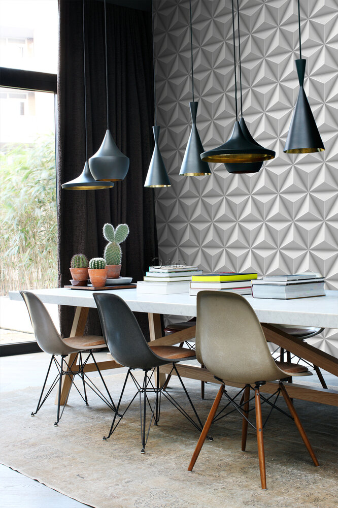 Origin Wallcoverings 3D Reflections (incl. Gratis Lijm*) 347815 - Grijs