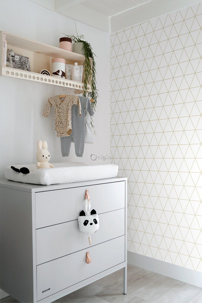 Origin Wallcoverings City Chic (incl. Gratis Lijm*) 347682 - Wit / Goud