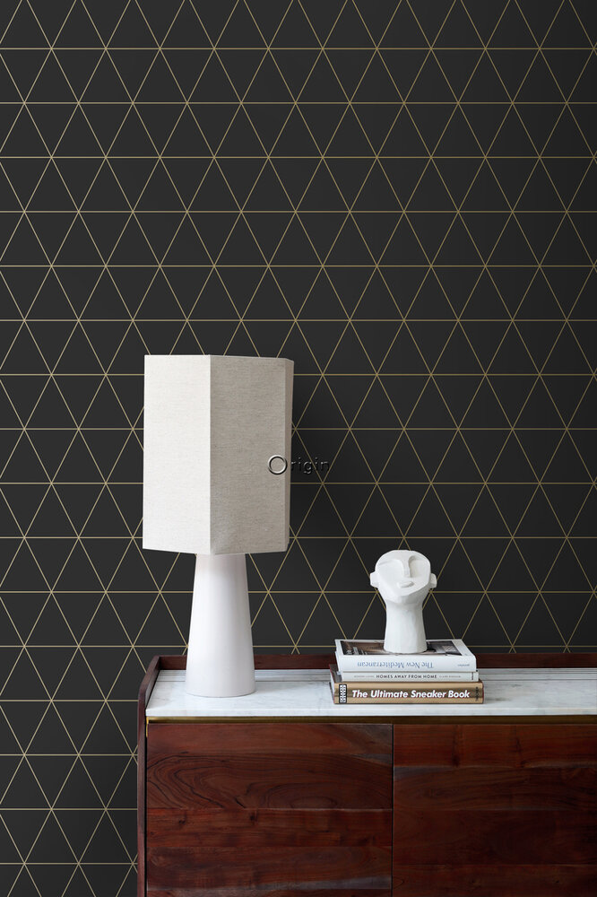 Origin Wallcoverings City Chic (incl. Gratis Lijm*) 347684 - Zwart / Goud