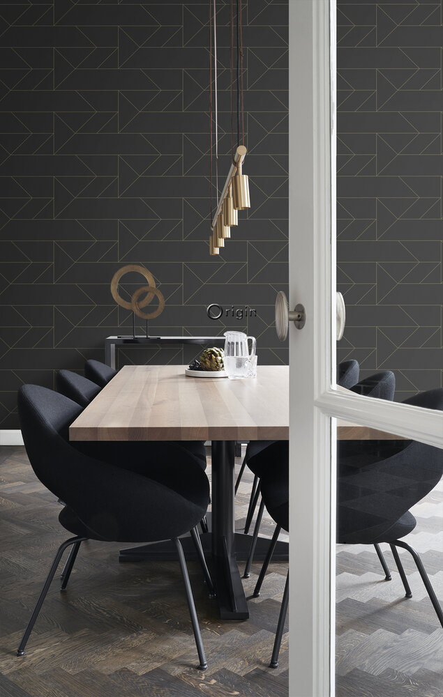 Origin Wallcoverings City Chic (incl. Gratis Lijm*) 347726 - Zwart / Goud