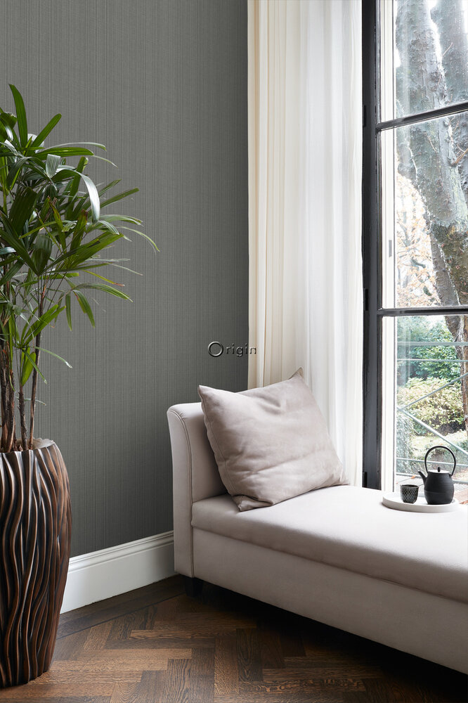 Origin Wallcoverings Natural Fabrics (incl. Gratis Lijm*) 347628 - Grijs
