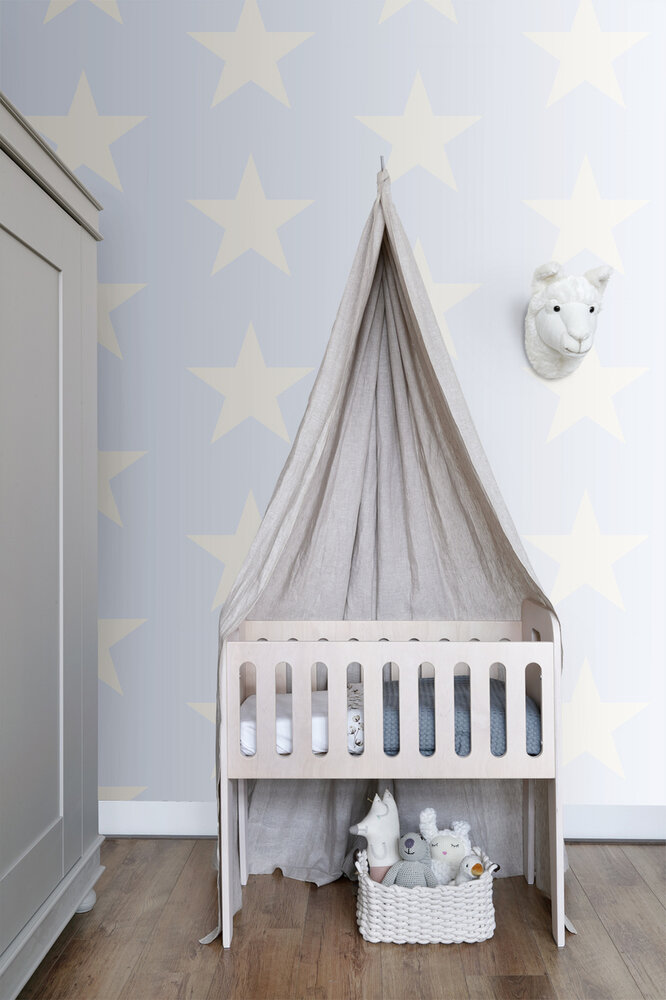 Origin Wallcoverings Upstairs Downstairs (incl. Gratis Lijm*) 346823 - Blauw