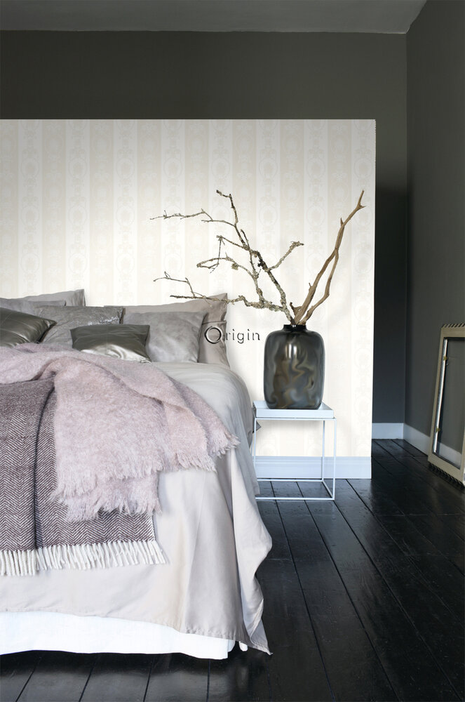Origin Wallcoverings Upstairs Downstairs (incl. Gratis Lijm*) 346829 - zilver / Wit / Grijs