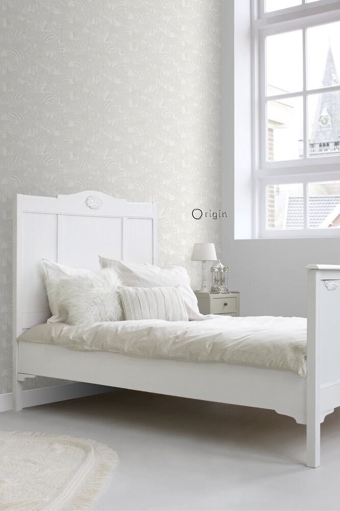 Origin Wallcoverings Upstairs Downstairs (incl. Gratis Lijm*) 346836 - zilver / Grijs