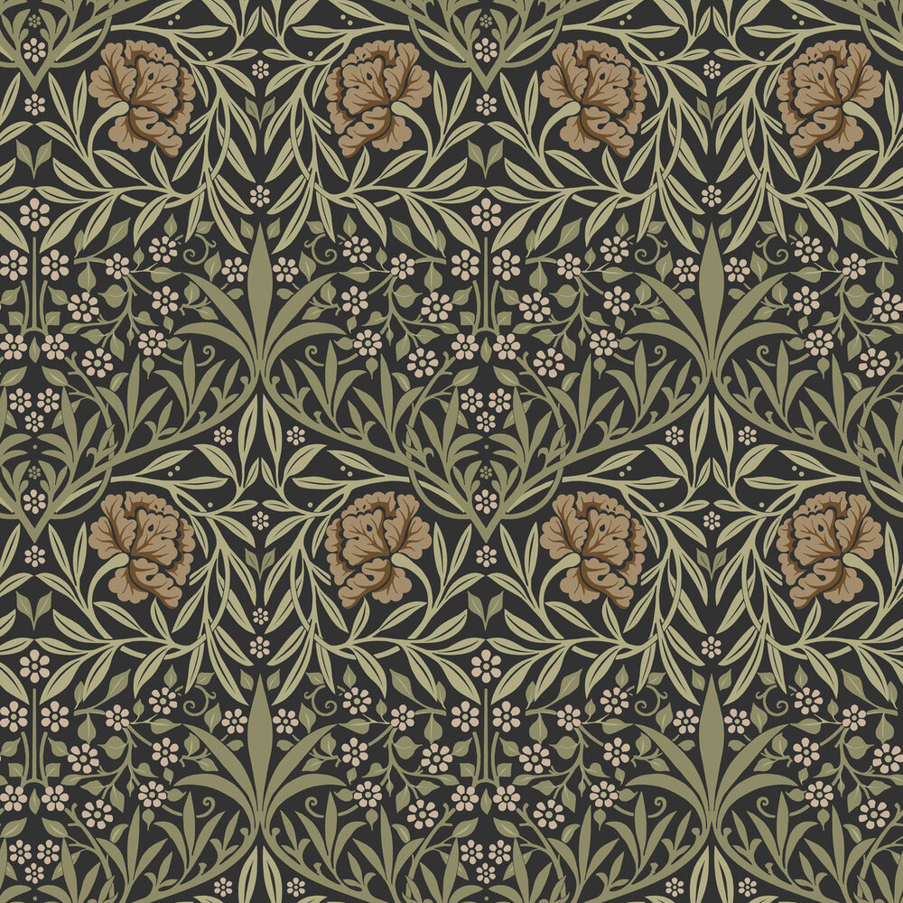 Dutch First Class Hidden Treasures 2 82048 - Zwart / groen Behang