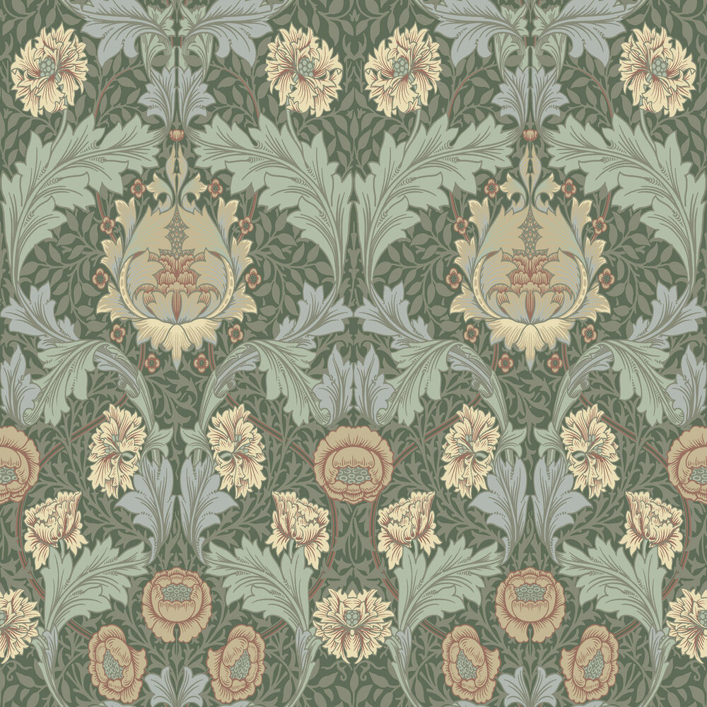 Dutch First Class Hidden Treasures 2 82059 - Groen / abrikoos Behang