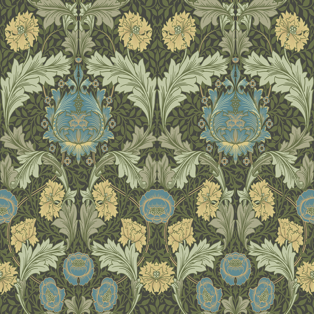 Dutch First Class Hidden Treasures 2 82060 - Groen / blauw / geel Behang
