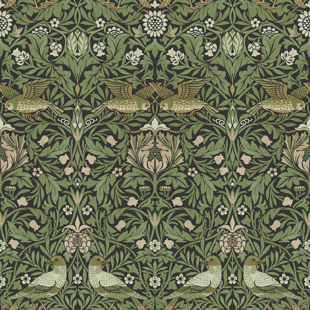 Dutch First Class Hidden Treasures 2 82063 - Zwart / groen Behang