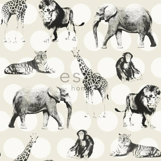 Everybody Bonjour behang 128712 - Zwart Wit Behang
