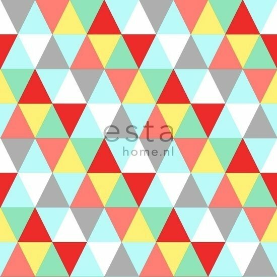 Everybody Bonjour behang 138715 - Rood - Geel Behang