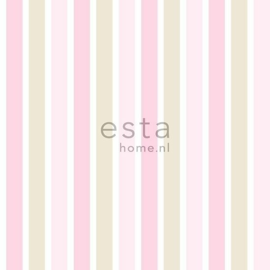Everybody Bonjour behang 138701 - Roze - Beige Behang