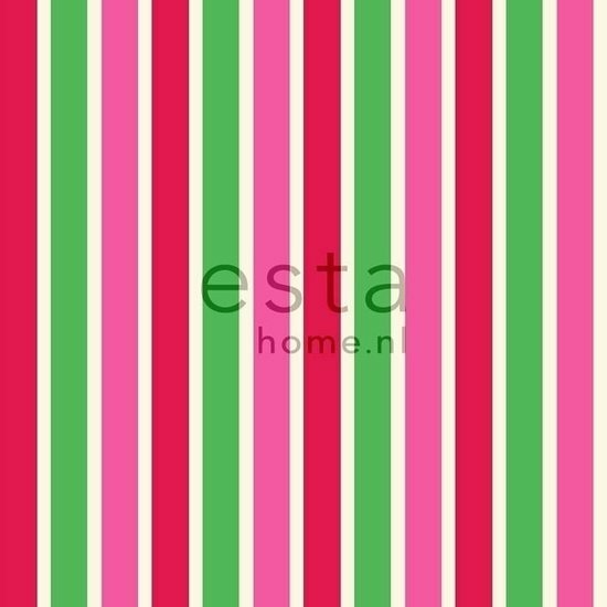 Esta StripesXL 116516 - Roze - Rood - Groen Behang