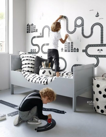 Esta Little Bandits 158835 - Zwart Wit Behang