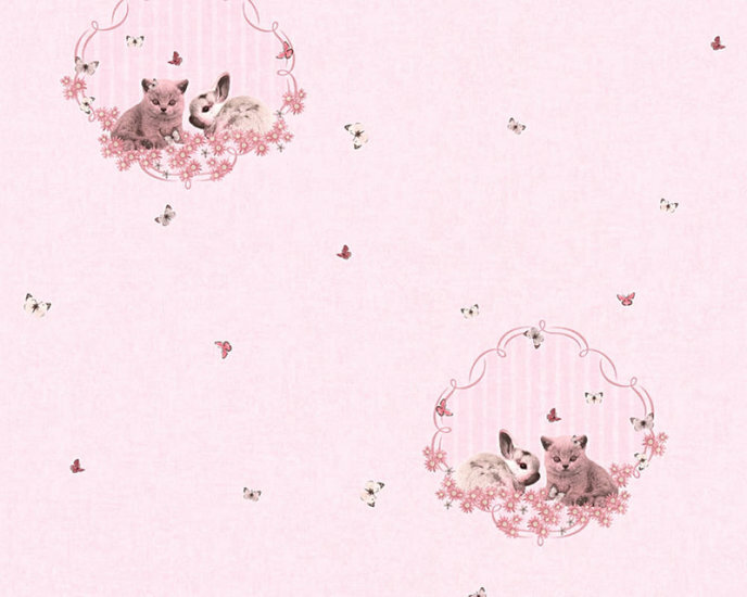 AS Creation Little Stars 35564-1 - Roze / Bont Behang