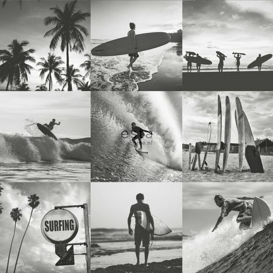 Esta Regatta Crew - Surf Edition 138955 - Zwart Wit - Grijs Behang