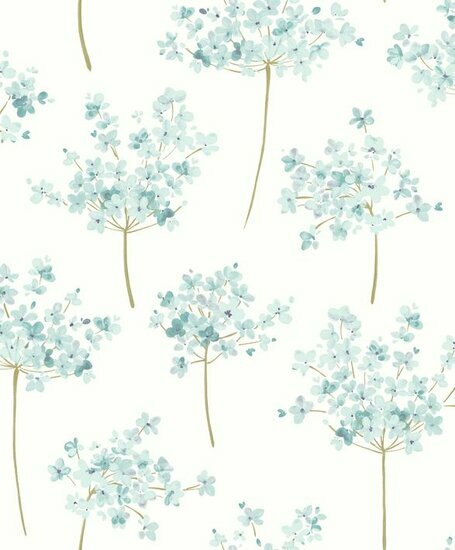Casadeco Florescence FLRE82336228 - Blauw / Groen Behang