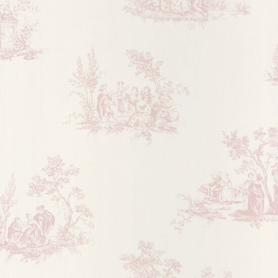 Casadeco Fontainebleau FONT81514101 - Roze / Wit Behang