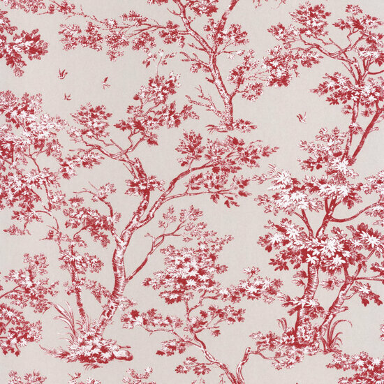 Casadeco Fontainebleau FONT81528104 - Rood / Beige Behang