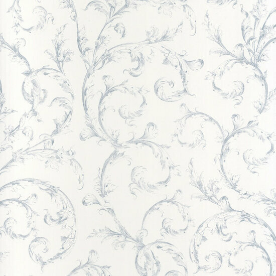 Casadeco Fontainebleau FONT81536101 - Wit / Blauw Behang