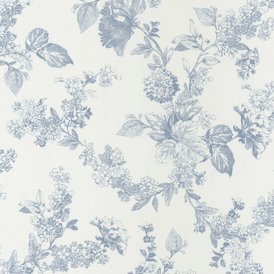 Casadeco Fontainebleau FONT81566202 - Blauw / Wit Behang