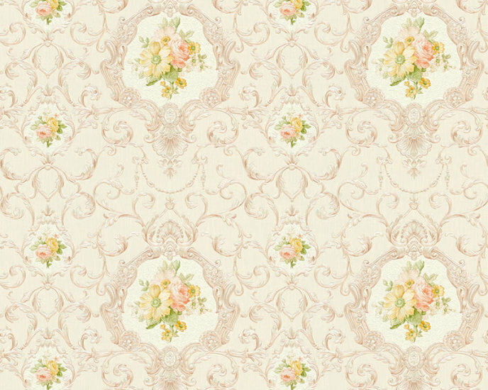 AS Creation Chateau 5 34391-4 - Roze / Geel Behang