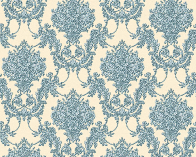 AS Creation Chateau 5 34492-6 - Blauw / Zilver Behang