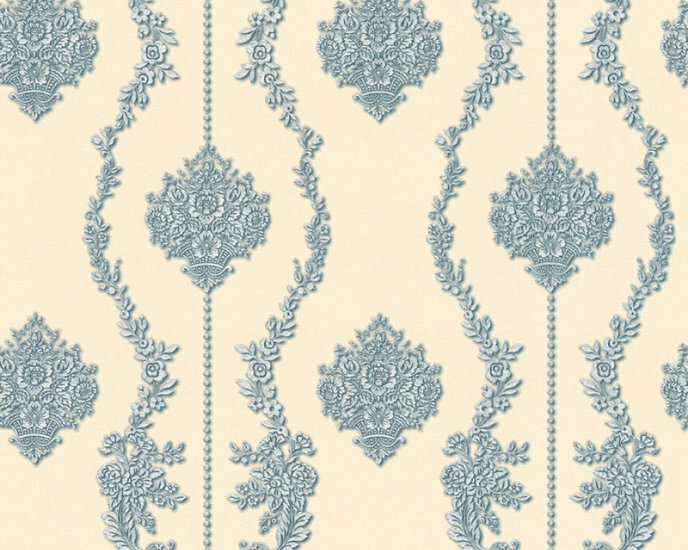 AS Creation Chateau 5 34493-6 - Blauw / Zilver Behang