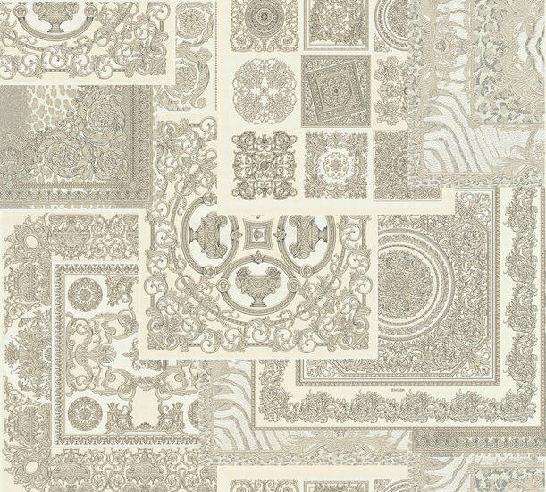 Versace Home 4 - 37048-5 - Zilver - Grijs Behang