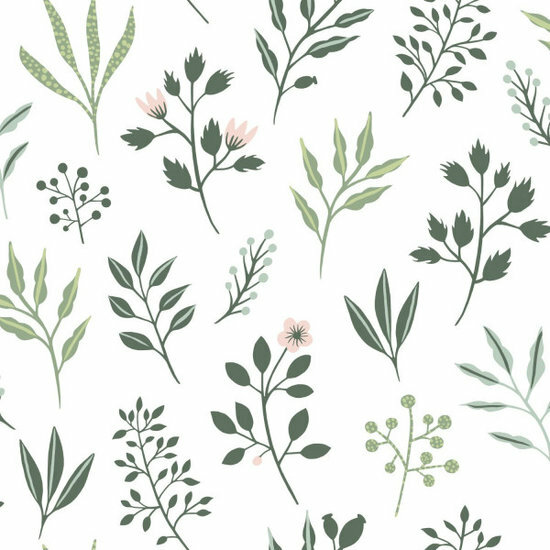 Esta Home Scandi Cool 139080 - Wit - Groen Behang
