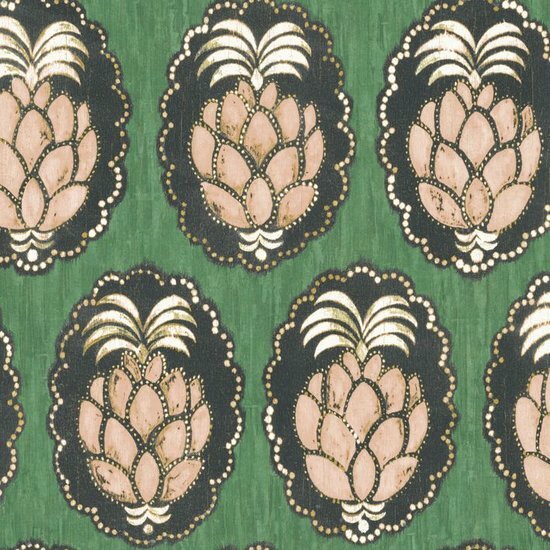 Casadeco Cuba CBBA84357434 - Roze / Groen Behang