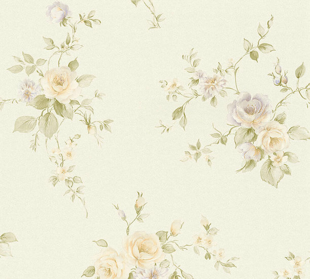 AS Creation Romantico 3723-45 | 372345 - Creme / Groen Behang
