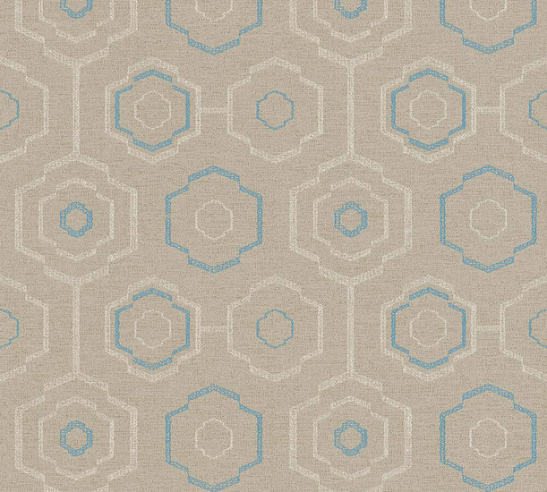 AS Creation Ethnic Origin 37177-1 | 371771 - Beige / Blauw Behang