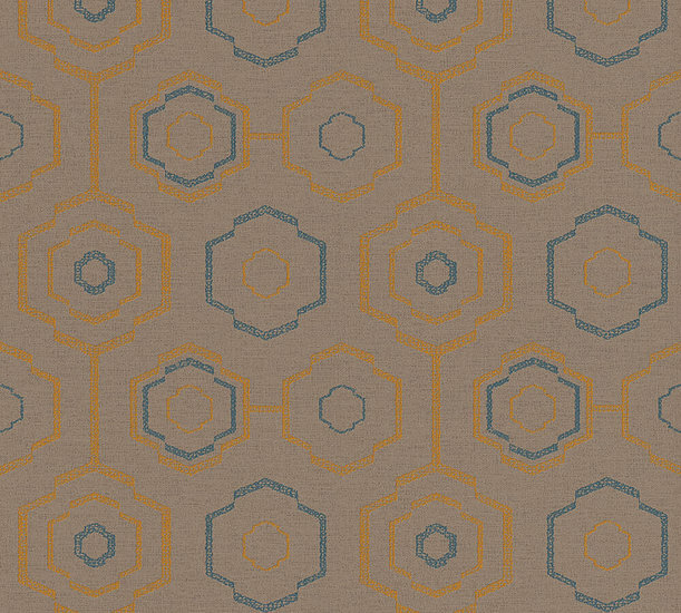 AS Creation Ethnic Origin 37177-3 | 371773 - oker petrol Behang